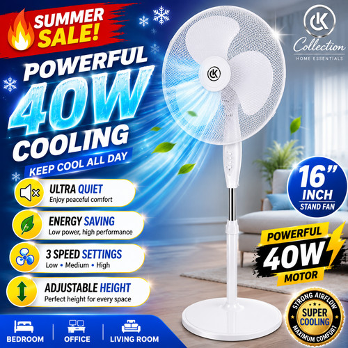 Pedestal fan free standing - 16",