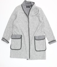 Peruzzi Women Grey Wool Blend Long Sleeve Cardigan Size 10