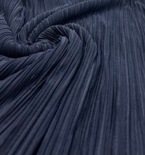 Navy Pleated Plisse Stretch