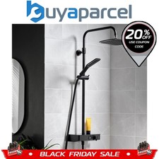 Triton Push Button Thermostatic Bar Mixer Shower Matte Black Riser Rail Head