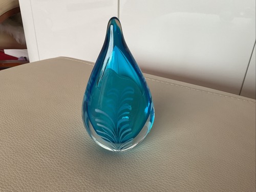 Glass art teardrop paperweight - teardrop,