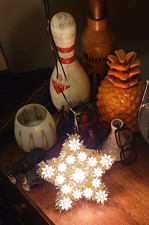 Vintage Indoor Christmas Star Light Display Focal Rare 90s Old Bulbs Warmer Glow