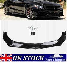 For Benz W205 W204 W212 C300 Front Bumper Lip Spoiler Splitter Kit Gloss Black M