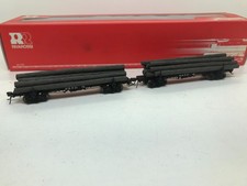 RIVAROSSI HO SCALE R2344 LOG CARRIER CARS x 2 SET St. REGIS PAPER + BOXED