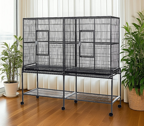 Double bird flight cage - double,
