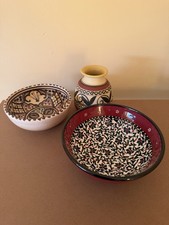 Set Of 3 Hand Painted Ceramics