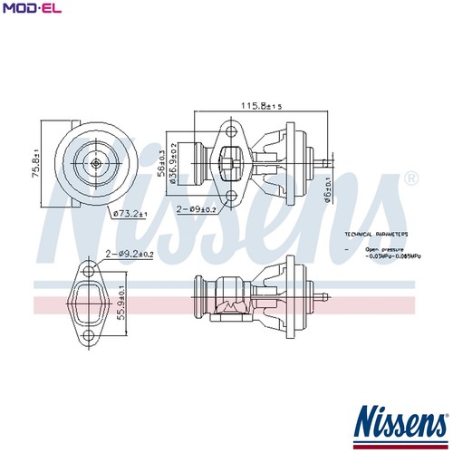 Egr valve 98439 for - egr,