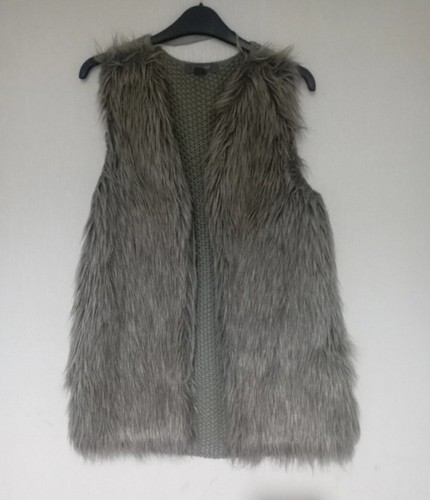 Grey fur gilet women - gilet, women,