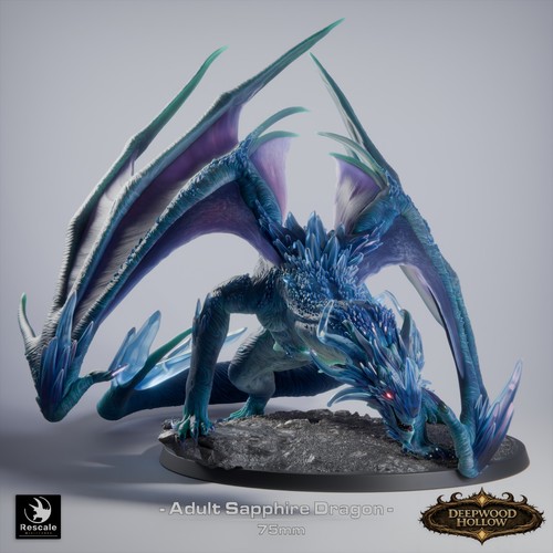 Sapphire dragon crystal - sapphire,