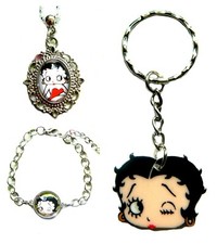 BETTY BOOP KEYRING NECKLACE BRACELET EARRINGS OR SET