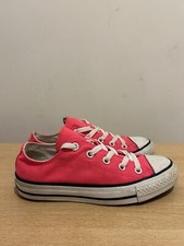 converse all star OX low double tongue pink pumps trainers size UK 4