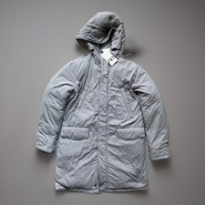 RRP£109.99 Zara Man Men's Size S Long DOWN  Puffer Coat Jacket Parka Silver Grey