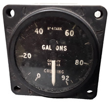 Smiths Fuel Quantity Gauge, 0-92 Gallons, No.4 Tank, 831FG, 24 volt, Used