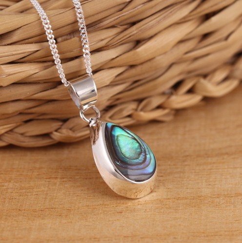 925 sterling silver - silver, abalone