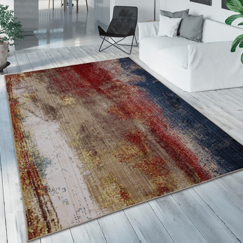 Multicoloured rug red blue - multicoloured,