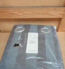 John Lewis W167 x D228cm Tonal Wide Stripe Pair Lined Eyelet Curtains, Blue £140