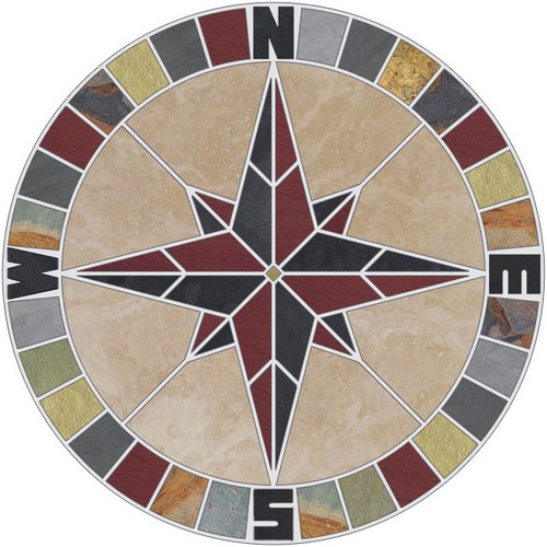 Tile mosaic medallion - tile,