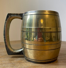 Vintage Brass Silver Plated Tankard Mug Beer Stein with Handle E.P.N.S