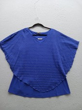 Onyx Apparel Women 1X Top Blue