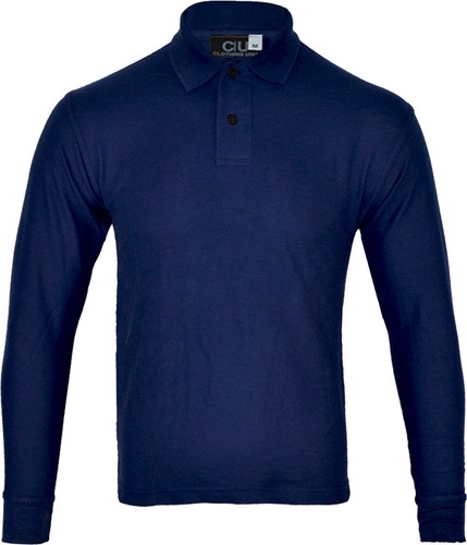 Mens long sleeve plain pique - mens,