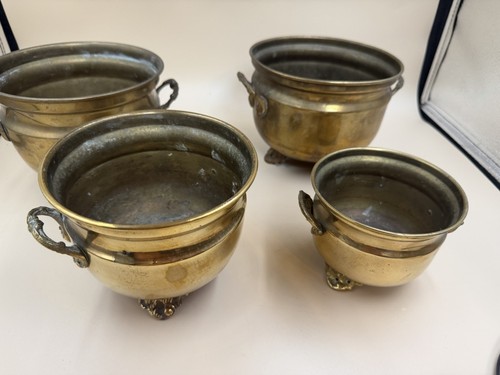 Vintage set brass - set, footed