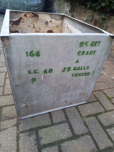 Vintage water tank planter - water,