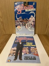Vintage WWF LJN Titan Sports Wrestling Superstars Mean Gene Card & Poster. 1985.
