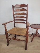 Ladderback armchair elm 19th - ladderback,