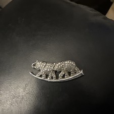 Vintage Retro Charles Horner Style Elephants Staybright Brooch