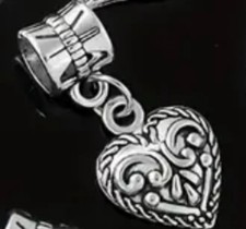 Heart scroll charm  in the style of pandora free organza gift bag Mothers Day