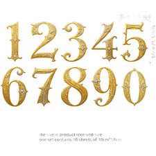 2PC Gold Number Stickers