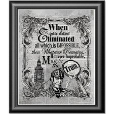Sherlock Holmes Art Print on Dictionary Book page, unique wall decor