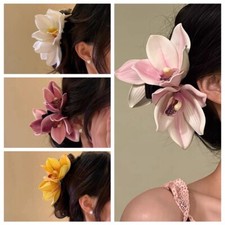 Headwear Frangipani Claw Clip Large Flower Hairpin Orchid Hair Clip Women