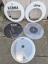 5 X 22" Bass Drum Heads Premier/Ludwig/DW (Free P&P)