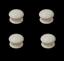 Pack of 4 x Ivory Porcelain Cabinet Knobs 64mm Clear Crackle Glaze Effect