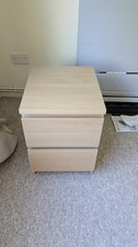 Bedside Table, 2 Drawers, Oak