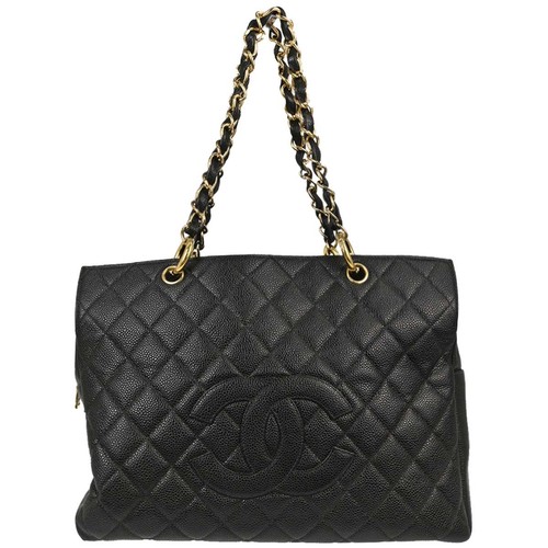 Chanel black calfskin gst - calfskin, tote
