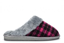 Womens Tartan Mule Slippers