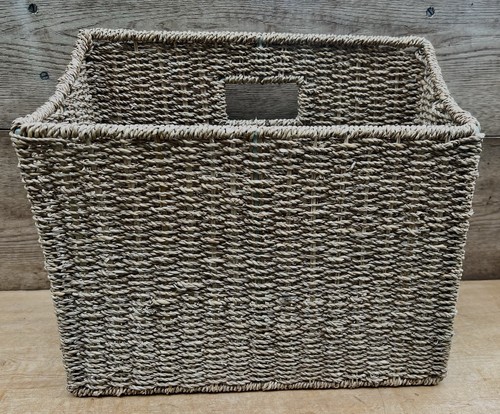 Woven seagrass magazine rack - woven,