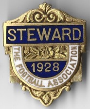1928 FA Cup Final Steward Football Association Enamel Badge