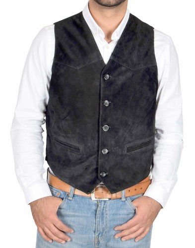 Real suede waistcoat for mens - suede,