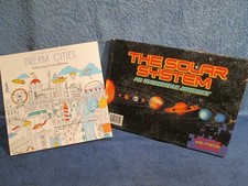 JOBLOT SOLAR SYSTEM PUZZLE BOOK + DREAM CITIES MINDFUL COLOURING - Jigsaw, Space