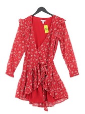 Topshop Wrap Midi Dress UK6 in Red