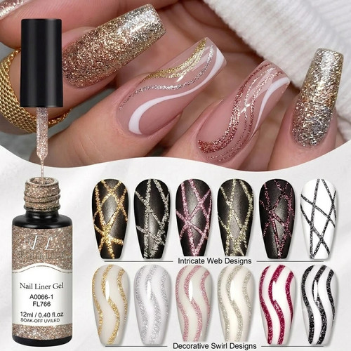 Reflective glitter nail liner - reflective,