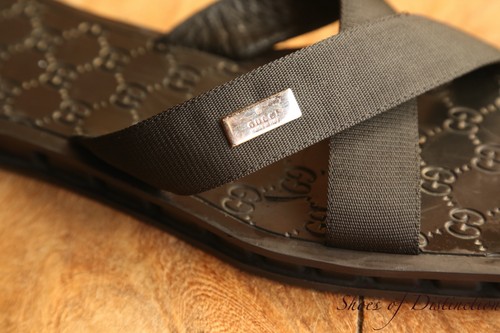 Gucci black leather canvas - gg,