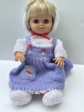 Tiny Tears Doll no makers mark hand knitted clothes/ outfit Dolly tonka? 90s?