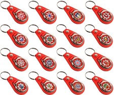 UK Fire and Rescue County Crests on a Leather Look Keyring Key Fob