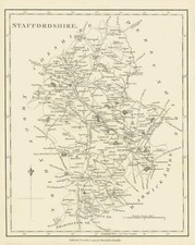 Staffordshire county map by