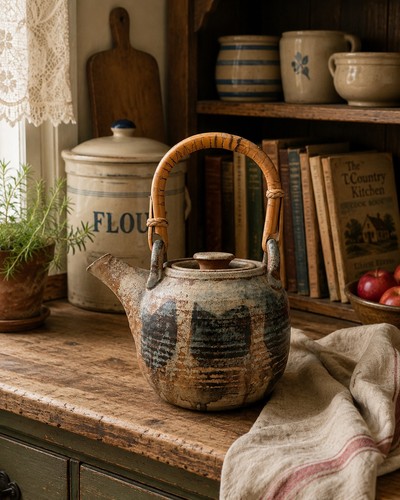 Vintage studio pottery teapot - vintage,