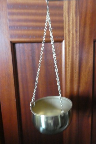 Vintage solid brass hanging - brass,